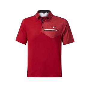 Red Men Mizuno Qd Hazard Bloc Polo Shirts | 8245-GRFCO