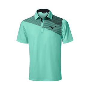 Turquoise Men Mizuno Elite Fade Polo Shirts | 1734-QUBEI