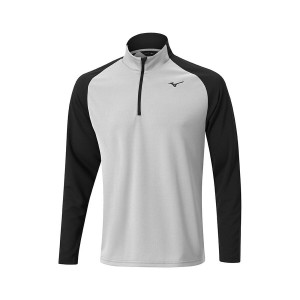 Turquoise / Grey Men Mizuno Winter Breeze Bloc 1/4 Zip Tops | 1852-STXUJ