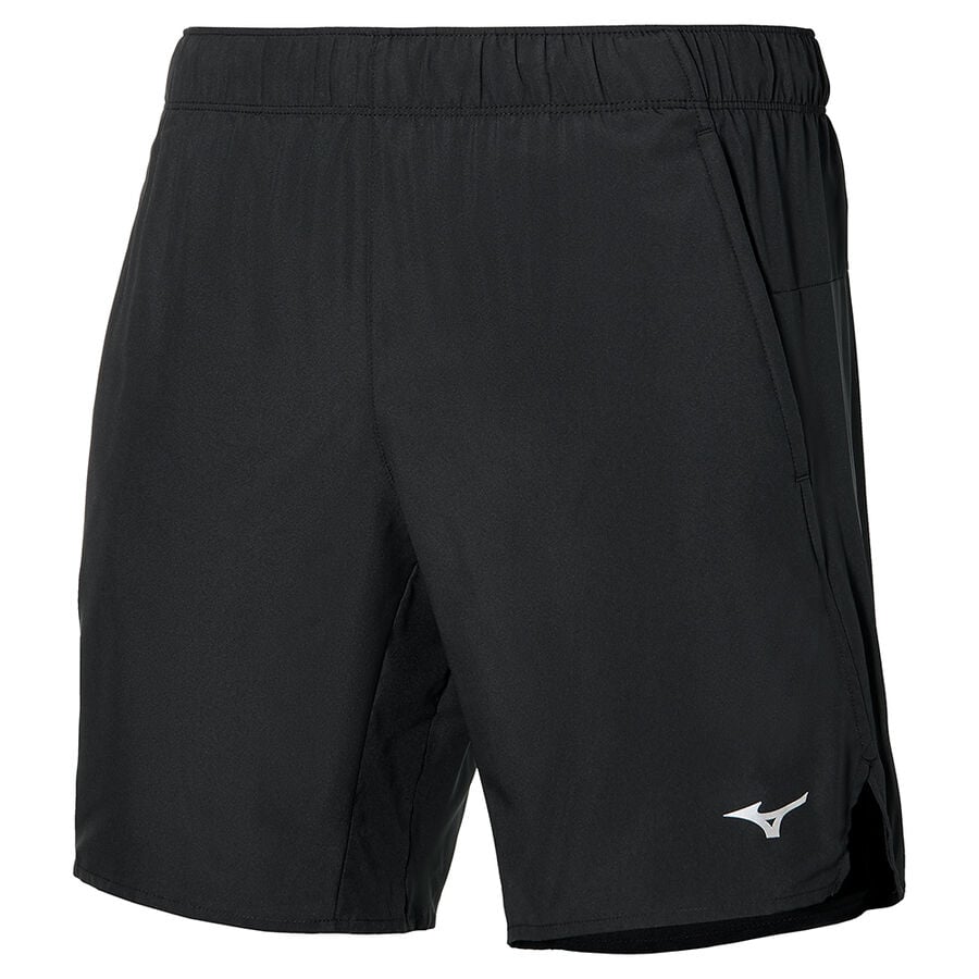 Black Men Mizuno Core 7.5 2in1 Shorts | 3869-NKEID