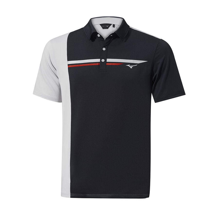 Black Men Mizuno Qd Elite Panel Polo Shirts | 1295-YZACR