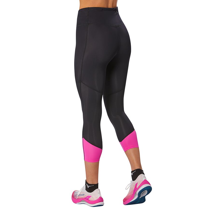 Black Women Mizuno Impulse Core 3/4 Leggings | 9608-TILPS