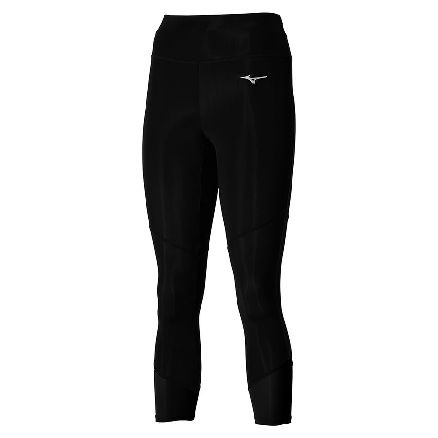 Black Women Mizuno Impulse Core 3/4 Leggings | 1702-UFPHO