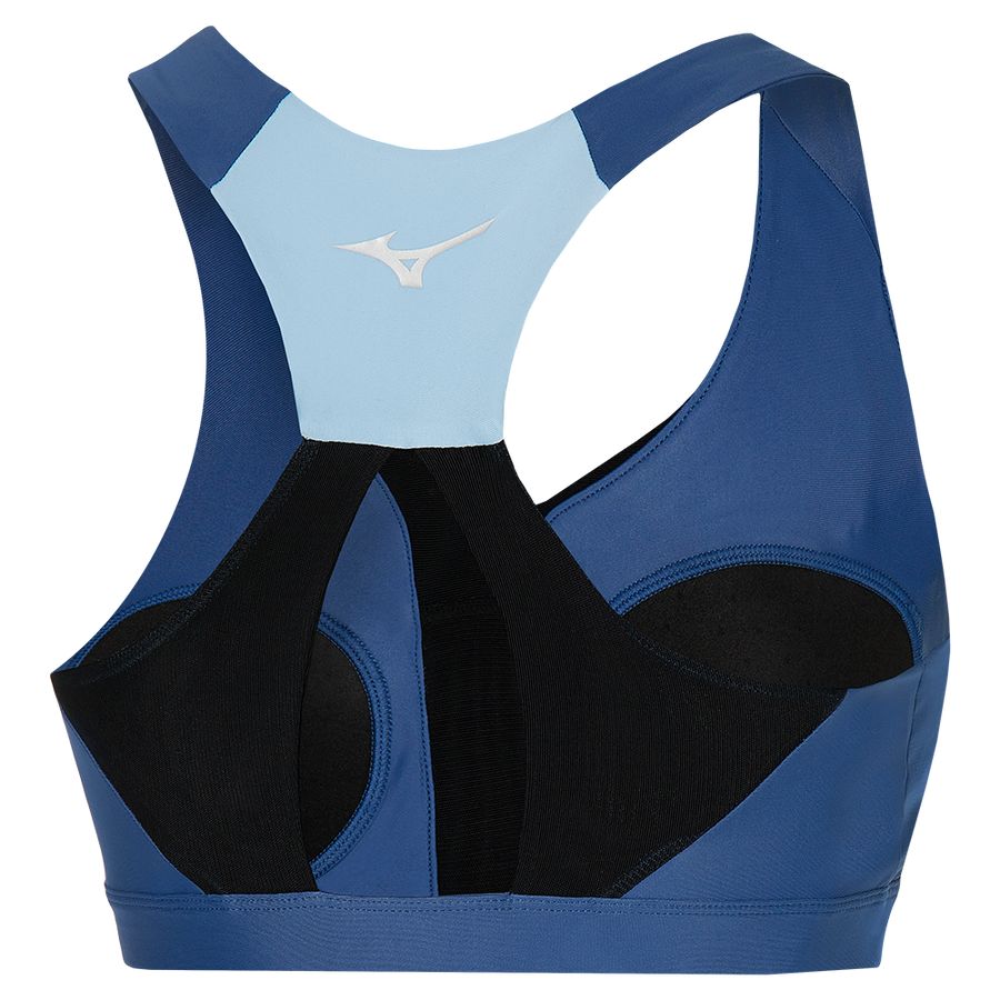 Blue Women Mizuno High Support Sports Bra | 5687-QFCMO
