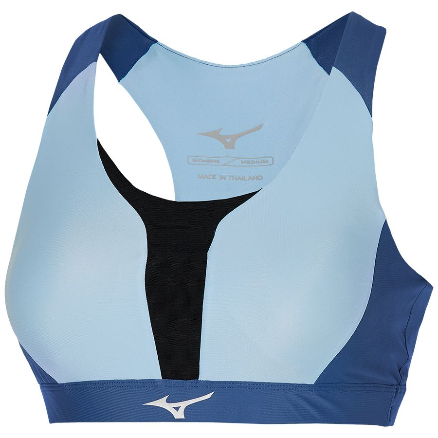 Blue Women Mizuno High Support Sports Bra | 5687-QFCMO