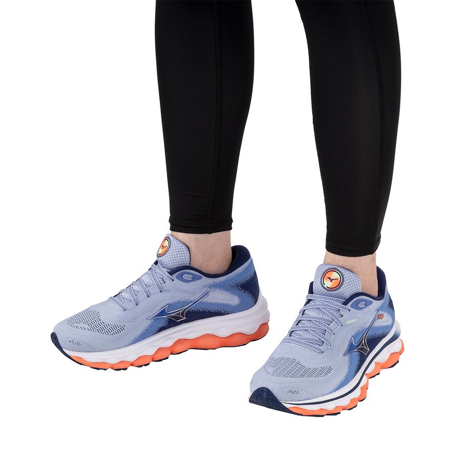 Blue Women Mizuno Wave Sky 7 Running Shoes | 3628-ELVOR