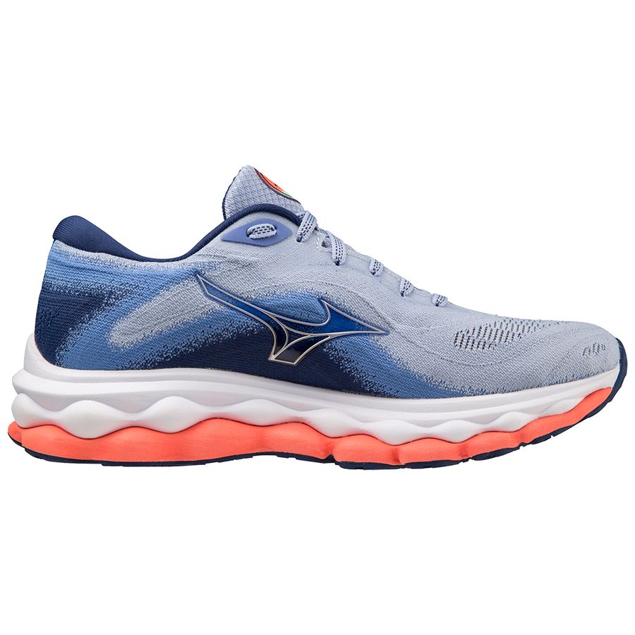 Blue Women Mizuno Wave Sky 7 Running Shoes | 3628-ELVOR