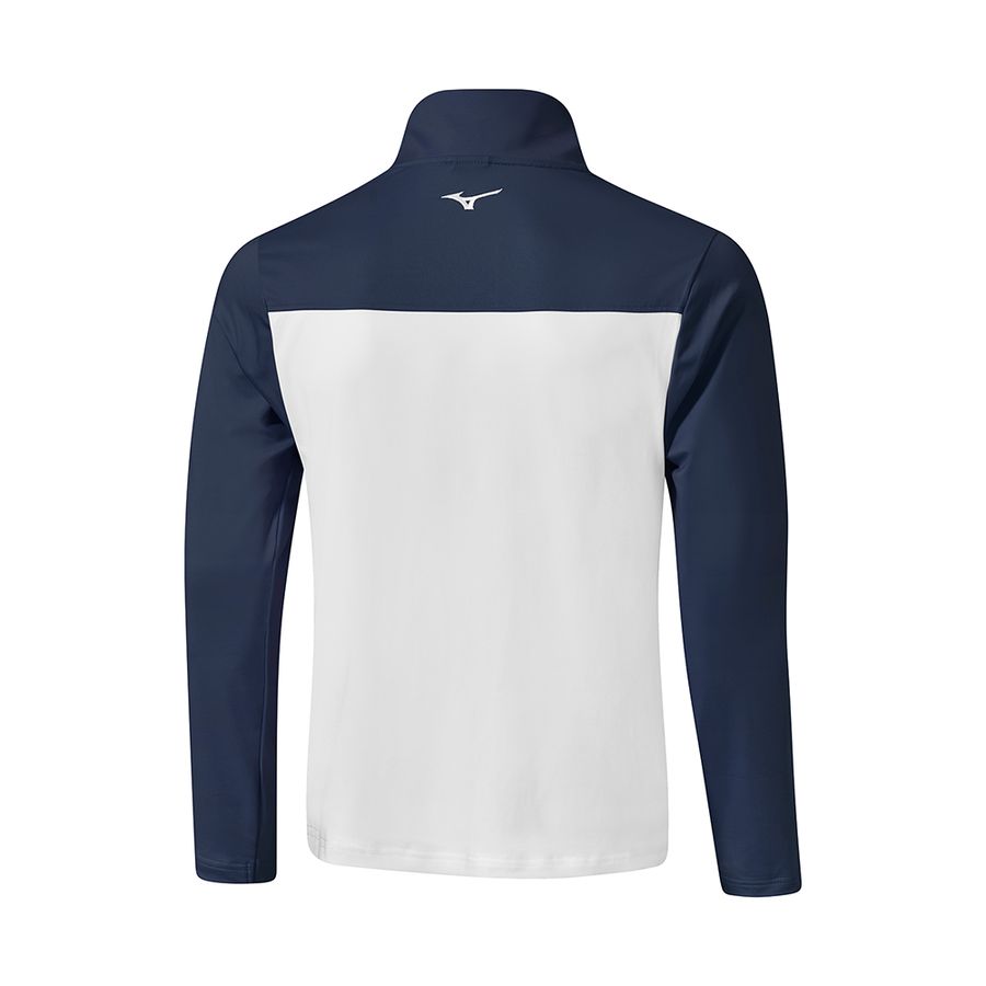 Blue / White Men Mizuno Brz Elite St 1/4 Zip Tops | 6325-MQRFO