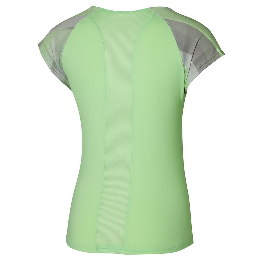 Green Women Mizuno Release Printed T Shirts | 9362-JZUEB