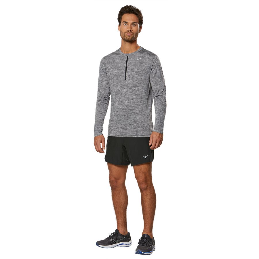 Grey Men Mizuno Impulse Core Ls Hz Tops | 9743-SKJHT