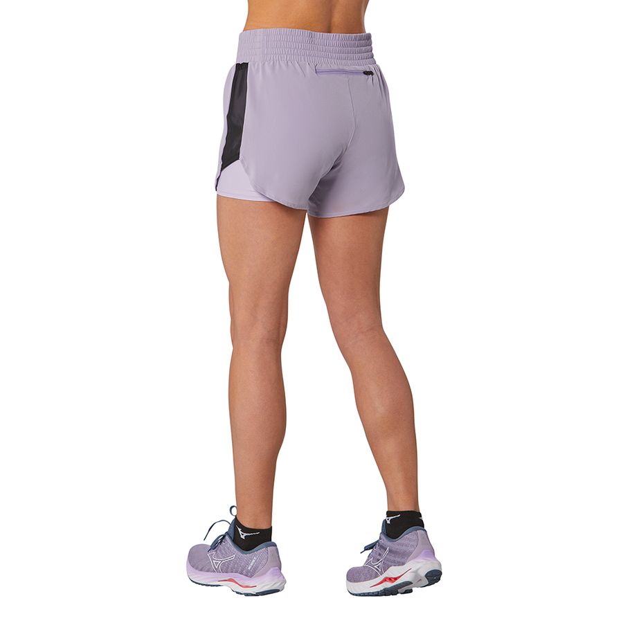 Grey Women Mizuno 2in1 4.5 Shorts | 8271-QOSGA