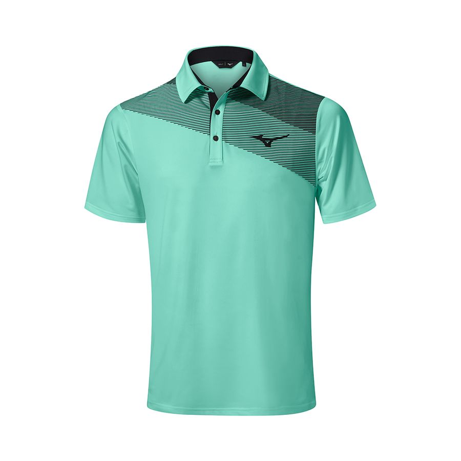 Turquoise Men Mizuno Elite Fade Polo Shirts | 1734-QUBEI