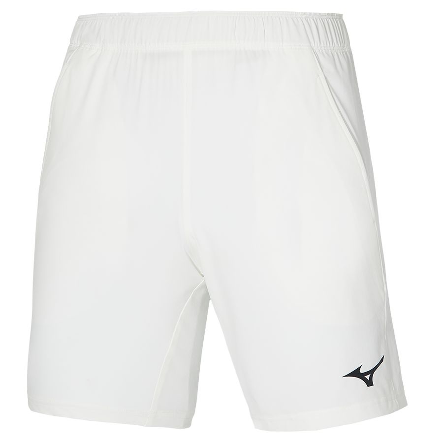 White Men Mizuno 8 In Flex Shorts | 1209-MPLNY