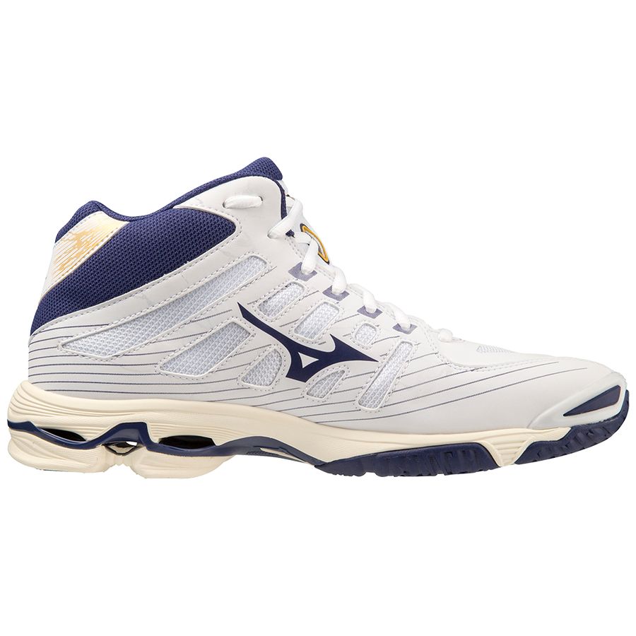 White Women Mizuno Wave Voltage Mid Volleyball Shoes | 8219-BUNKS