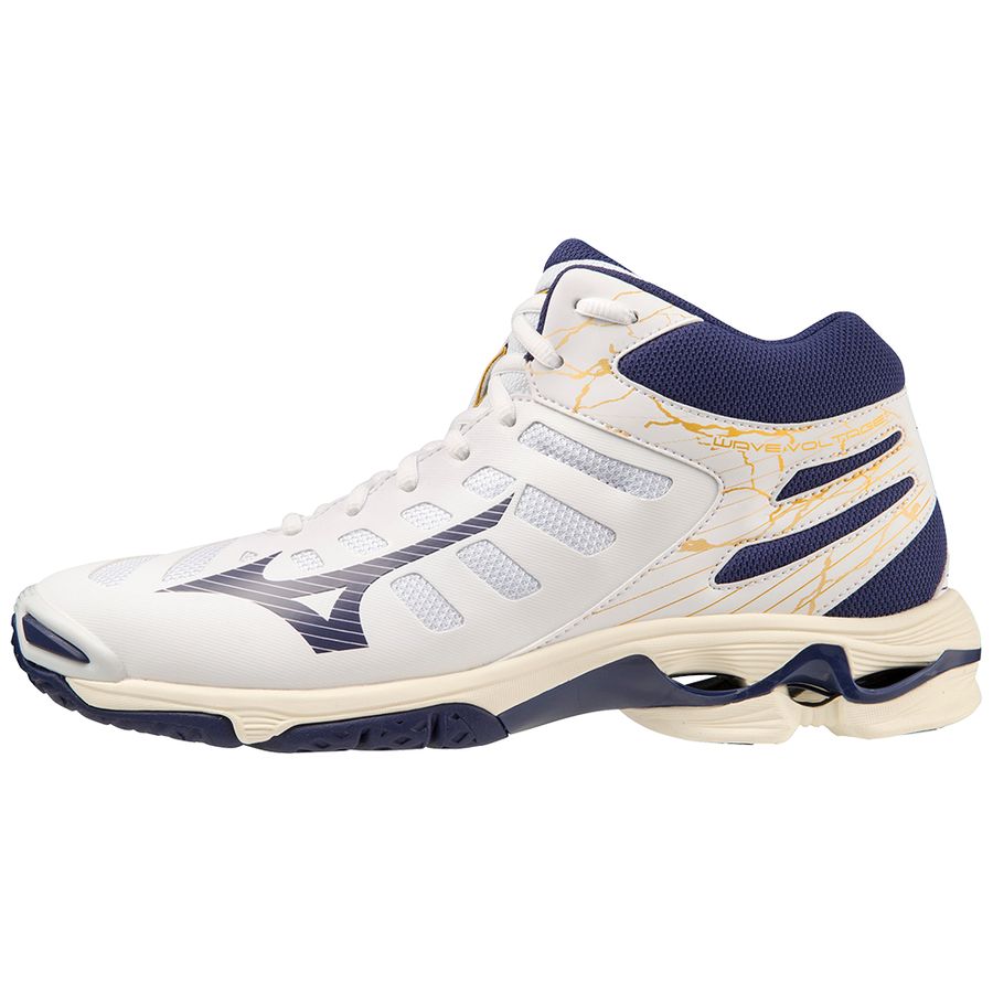 White Women Mizuno Wave Voltage Mid Volleyball Shoes | 8219-BUNKS