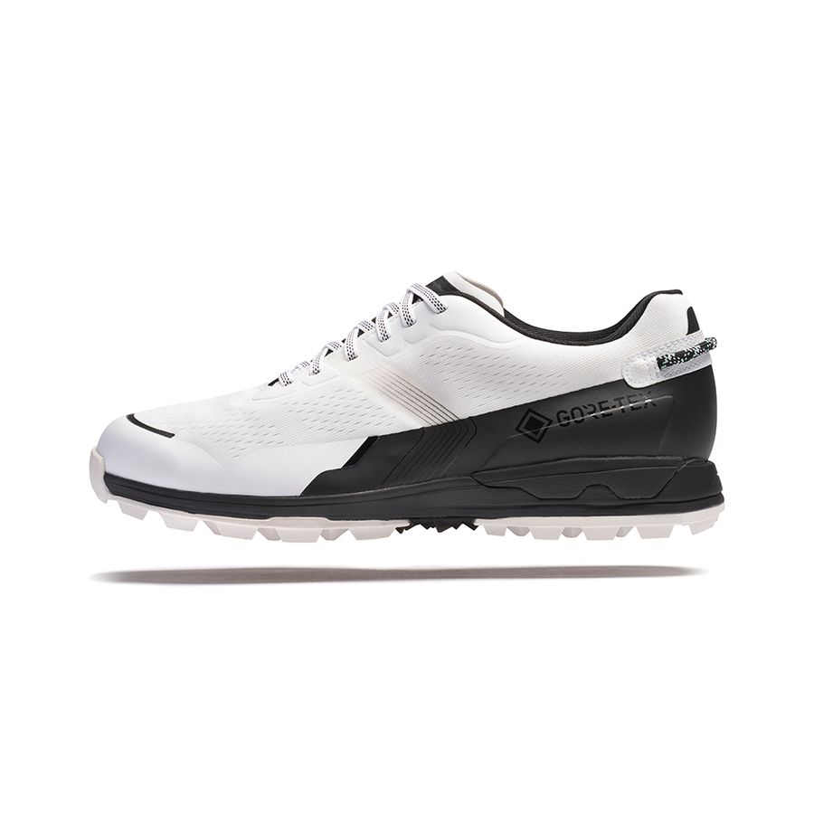 White / Black Men Mizuno Mzen Golf Shoes | 8431-PISXT